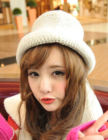 冬日美丽暖暖毛线帽