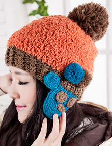 冬日美丽暖暖毛线帽