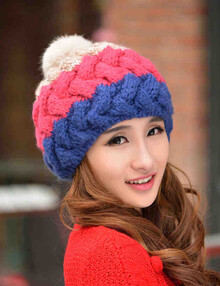冬日美丽暖暖毛线帽