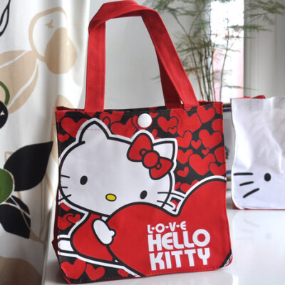 Hello Kitty 卡通饭盒包 便当袋 手提袋 购物袋 双面印花环保袋