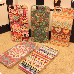 两件iphones苹果s手机壳民族风撞色涂鸦欧美手机壳保护套