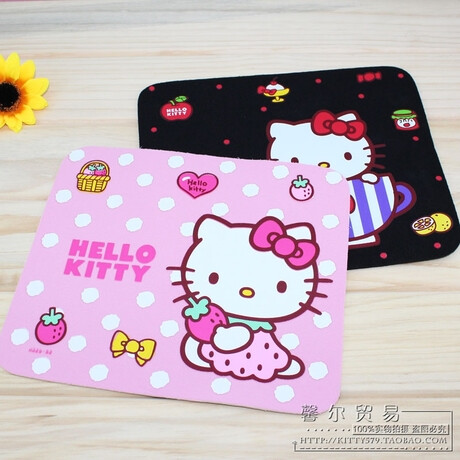 hello kitty 卡通可爱 鼠标垫粉色可爱卡通 创意布垫 方形 鼠标垫