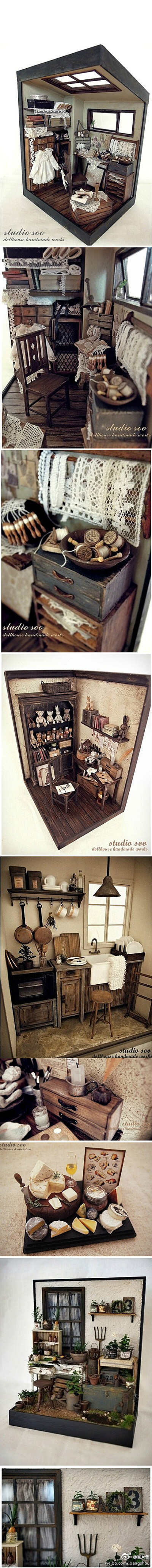 超强手工场景模型，旧旧的时光感很棒。作者：韩国studio soo