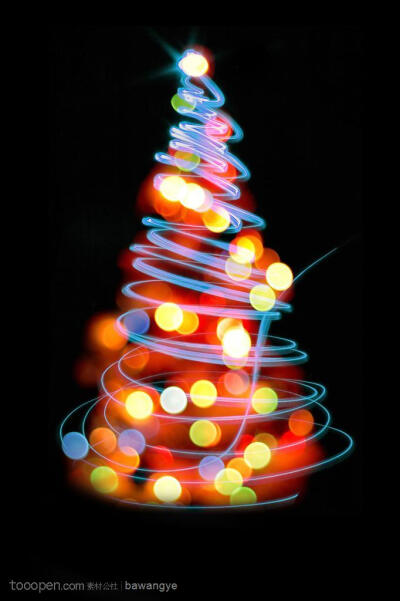 梦幻纹样-彩色光斑光影创意圣诞树梦幻纹样设计背景图片