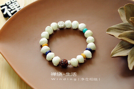 禅绕天然雪禅子菩提手链