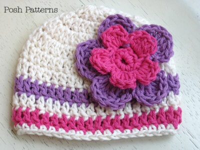 Crochet Hat PATTERN - Easy Beanie Crochet Pattern - Instant Download PDF 115 - Newborn to Adult - Photography Prop Pattern