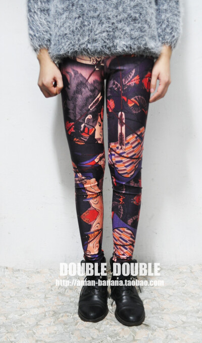 Bushido Print Leggings 武士道浮世绘超弹修身经典打底裤