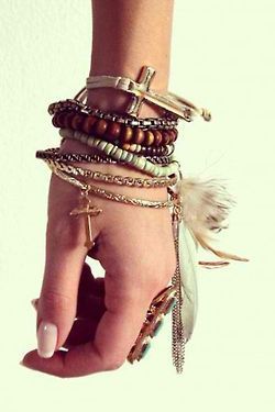 Bohemian style, i love layering bracelets for amazing arm candy with a bohemian style.