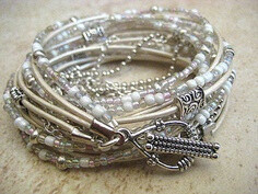 Boho Chic Endless Leather Wrap Beaded Bracelet