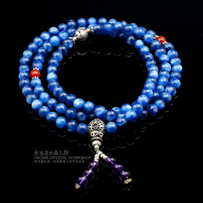 防小人防是非加强表达及沟通能力极品蓝晶佛珠手链