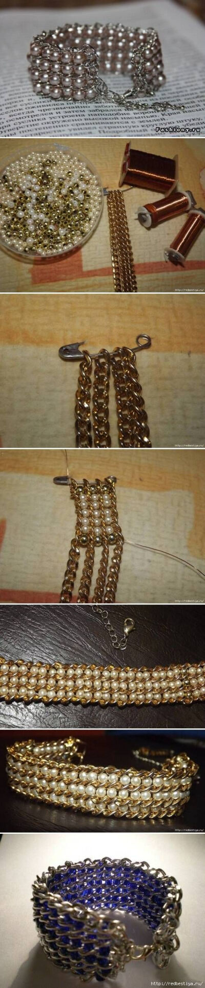 DIY Beads and Chains Bracelet