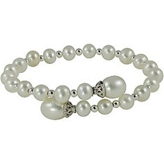 Wrap your wrist in classic elegance with this cultured freshwater pearl wrap bracelet featuring sparkle beads for extra glitz. Metal: Sterling Silver 49100