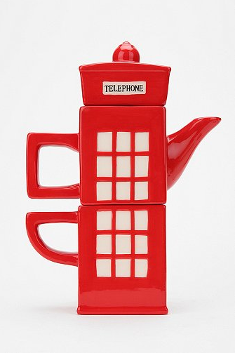 伦敦红色电话亭 茶壶茶杯套装（￥399.00）
