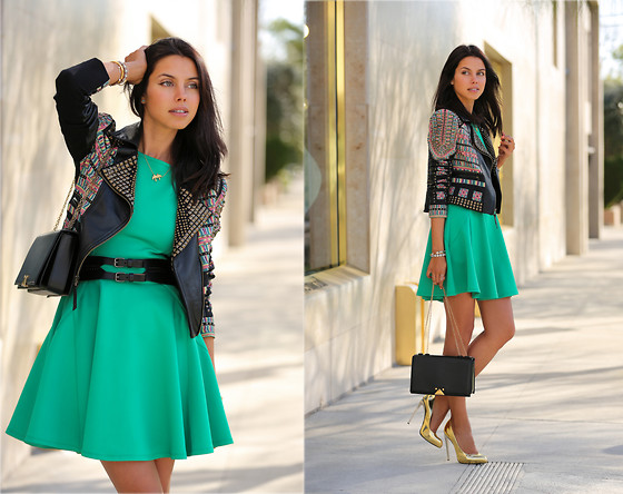 Ted Baker Dress, Bcbg Jacket, Giuseppe Zanotti Heels, Giorgio Armani Bag