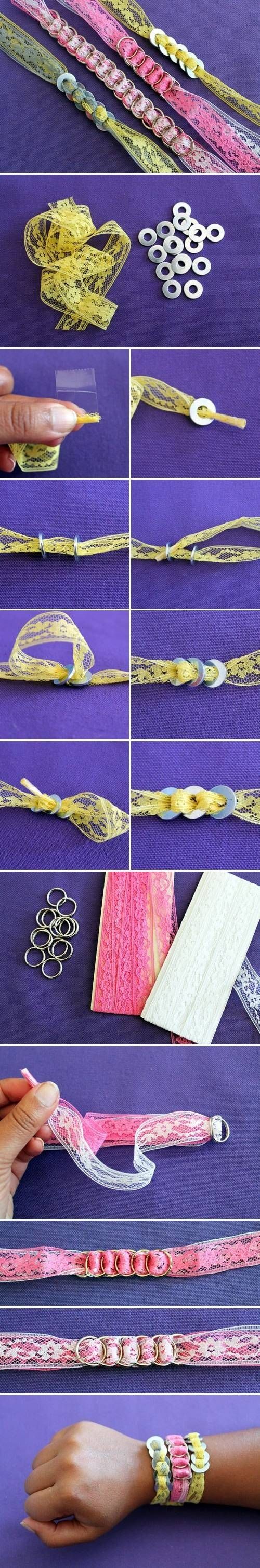 DIY Lace Bracelet diy crafts craft ideas easy crafts diy ideas crafty easy diy diy jewelry diy bracelet craft bracelet jewelry diy