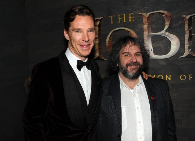 Peter Jackson and Benedict Cumberbatch at event of The Hobbit: The Desolation of Smaug (2013)