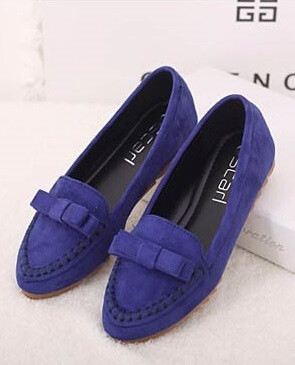 韩版甜美蝴蝶结舒适牛筋底平底学生工作鞋