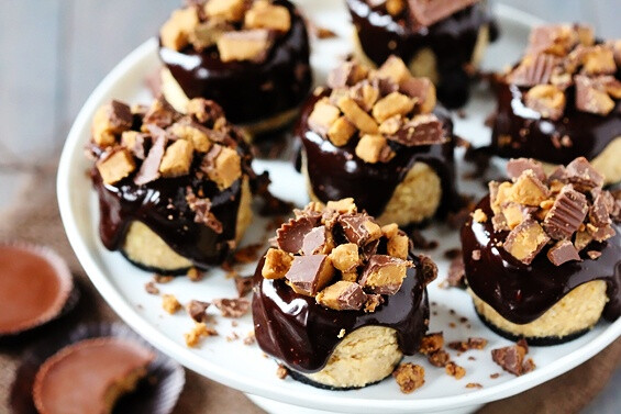 Reese’s Peanut Butter Chocolate Mini Cheesecakes