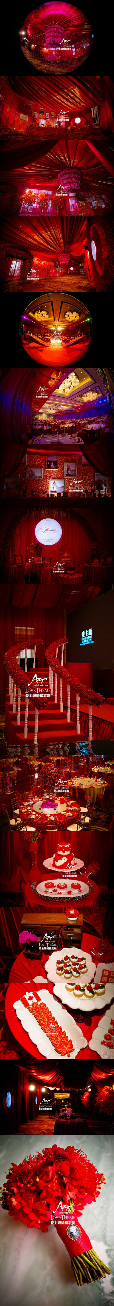 #真实婚礼#枫叶为题，喜庆的红色，精致的花艺，每一处都展现极致的美。 更多: http://www.lovewith.me/share/detail/all/31433