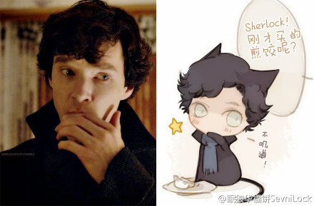 #神探夏洛克# Sherlock,刚才买的煎饺呢？点'查看大图'~大白生日哈皮!@Happy要学术