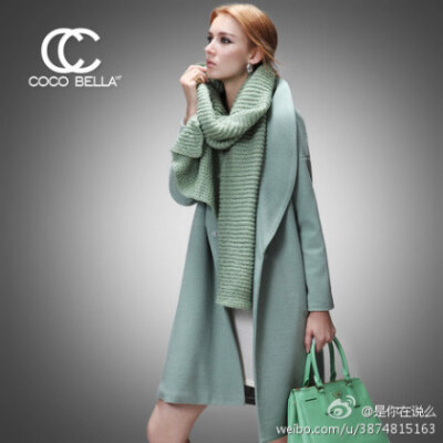 COCOBELLA 2013冬欧美范 蚕茧型青果领长款毛呢大衣毛呢外套CT17 蚕茧型！青果领！秀场流行色！链接：http://t.cn/8FhDJrF