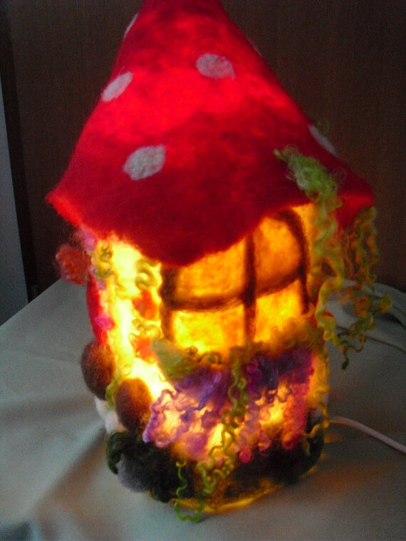 felted fairy house lamp, so pretty!