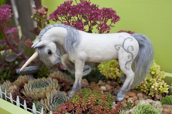 needle felted unicorn by AmandaKaeCreations on Etsy