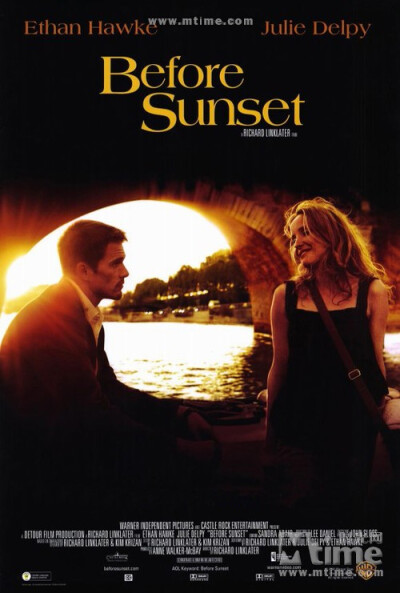 日落之前Before Sunset(2004)海报 #01 【第二部，爱在日落黄昏时。9年后再次“偶然”相遇，就算已有另外一半也挡不住两人间的情投意合。】