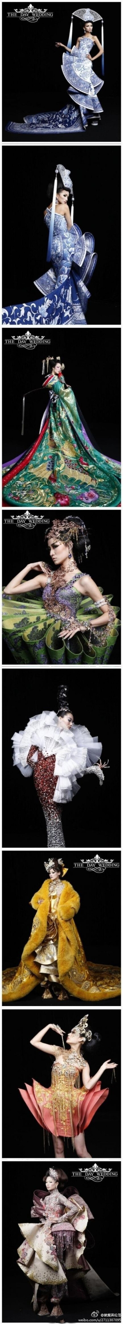 中国元素的婚纱，中国风十足。