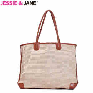 杰西简JessieJane 春意时尚草编肩背包手提包复古女包时尚女式包