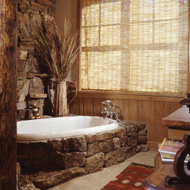 rustic bathroom by Greenauer Design Group