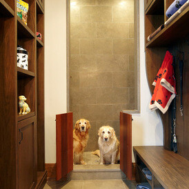 for dogs~!!! rustic laundry room by Parkyn Design