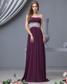 Sweetheart Chiffon Floor Length Bridesmaid Dress Gown