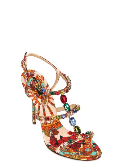 DOLCE &amp;amp; GABBANA 105MM JEWELED SANDALS