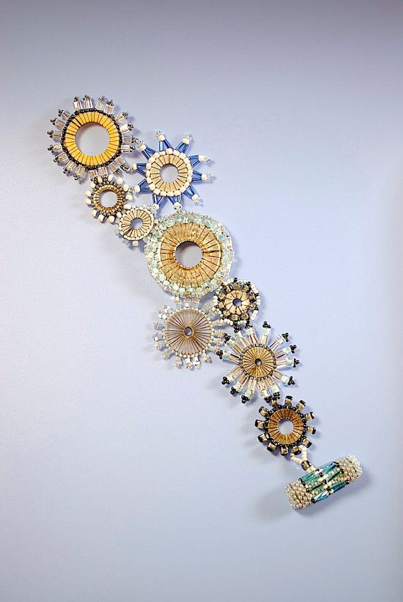 Snowflakes: Beaded Washer Bracelet