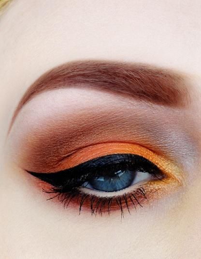 Bright orange #vibrant #bright #bold #eye #makeup #eyes