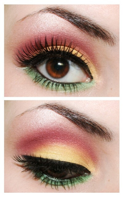 .Reds, yellows and greens #eye #makeup