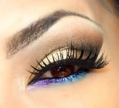 Purple, blue and gold eye makeup #vibrant #smokey #bold #eye #makeup #eyes