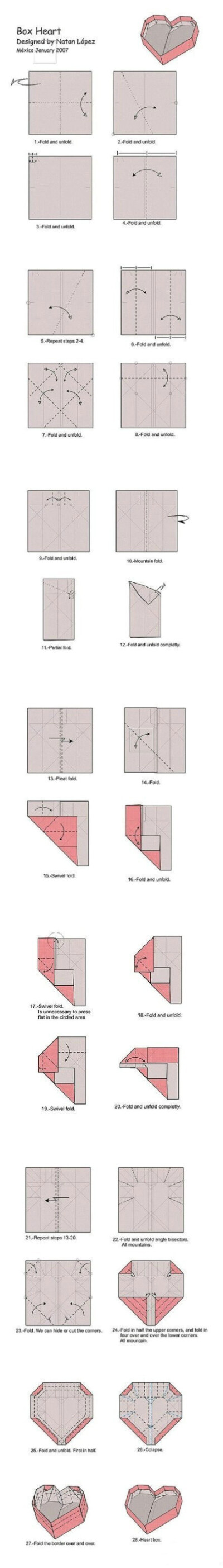 【折纸：Heart Box】心形盒子