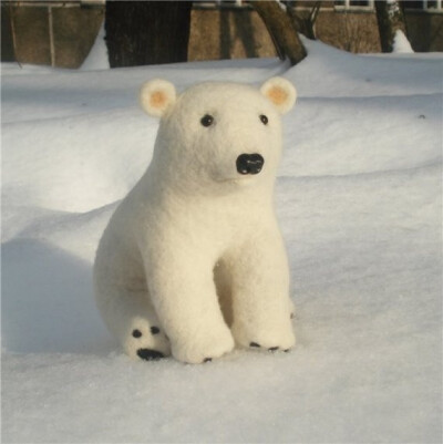 Handmade Needle Felted Wool Polar by binnebear