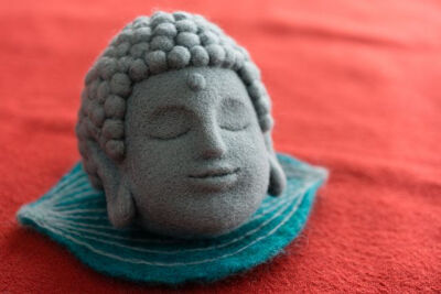 Needle felted representation of Buddha via @danielle holke (knithacker)