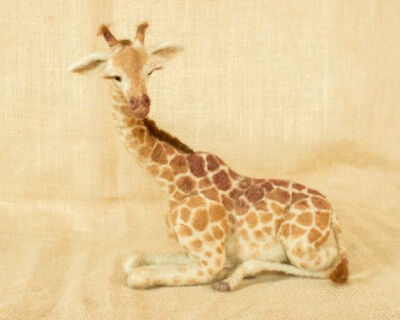 Nellie the Giraffe Needle felted animal by TheWoolenWagon on Etsy