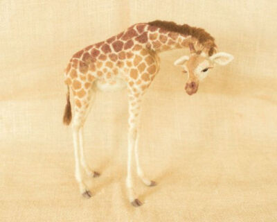 Nellie the Giraffe: Needle felted animal sculpture