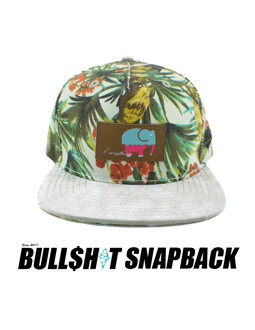 BULLSHIT snapback欧美街头潮流 大象系列平沿棒球帽 鹦鹉花纹 白