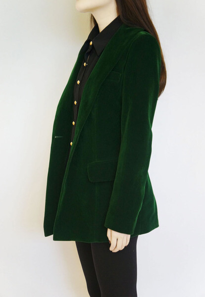 CHICYOU GREEN VELVET SUIT COAT 绿色丝绒西装外套