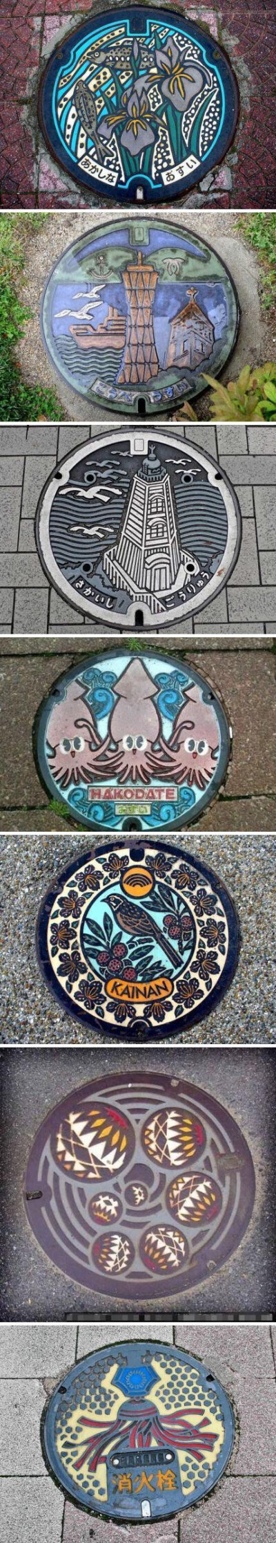 【街头艺术：井盖也可以很艺术】艺术就在身边，井盖也可以多姿多彩。#