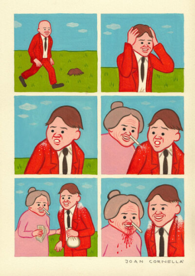 【离奇的连环漫画】西班牙插画家 Joan Cornella ，喜欢他的人有眼福了 ！Tumblr 地址：http://t.cn/zHeC8BN