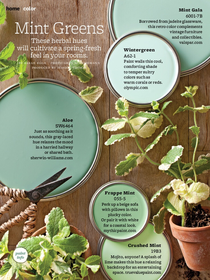 Minty greens: BHG March 2013