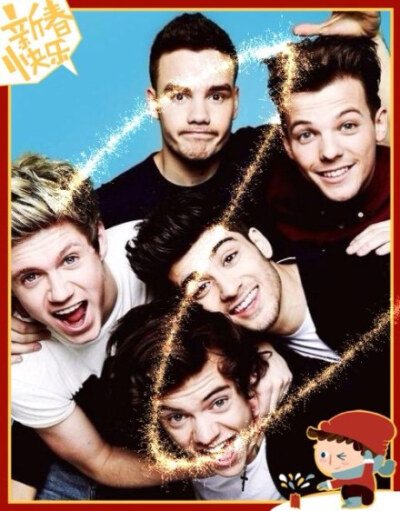 各位 新年快乐马上幸福快乐#One Direction##Louis Tomlinson##Niall Horan##Liam Payne##Zayn Malik##Harry Styles#