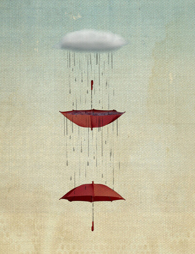 the umbrella runneth over and over Art Print